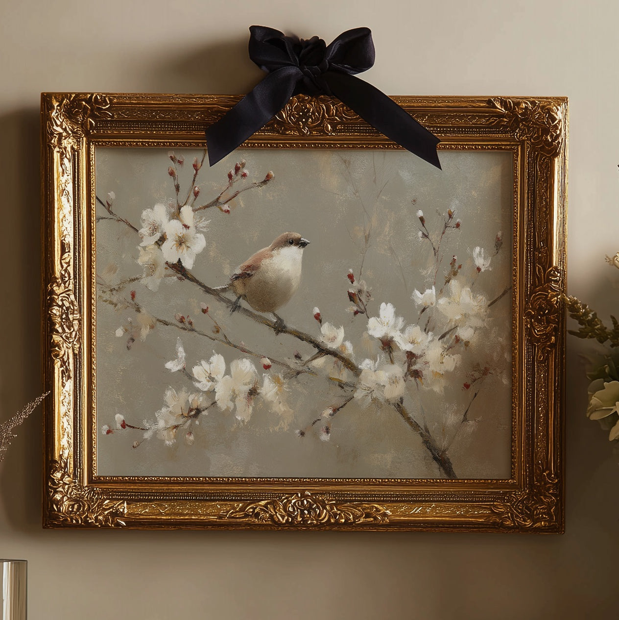 Sparrow Among Spring's First Blossoms