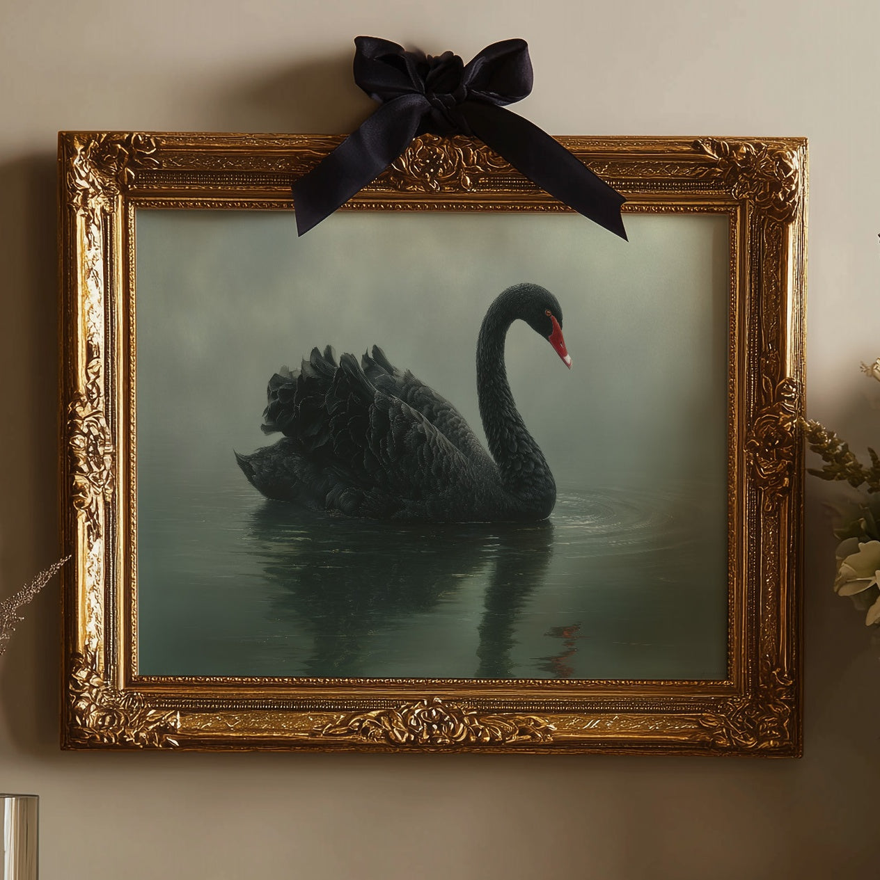 Elegant Glide Through Misty Waters