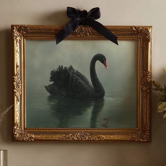 Elegant Glide Through Misty Waters