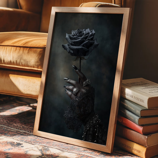 Midnight Bloom In Silver Grasp