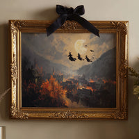 Witches Soar Over Burning Village