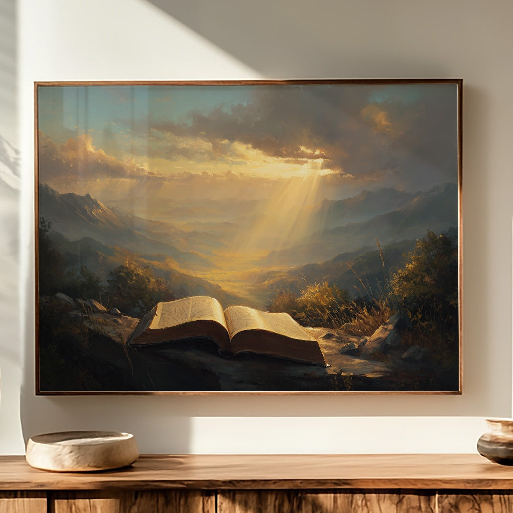 Sunbeams Illuminate Sacred Pages