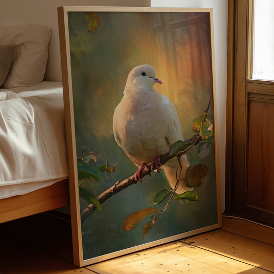 Dove Perches In Golden Hour