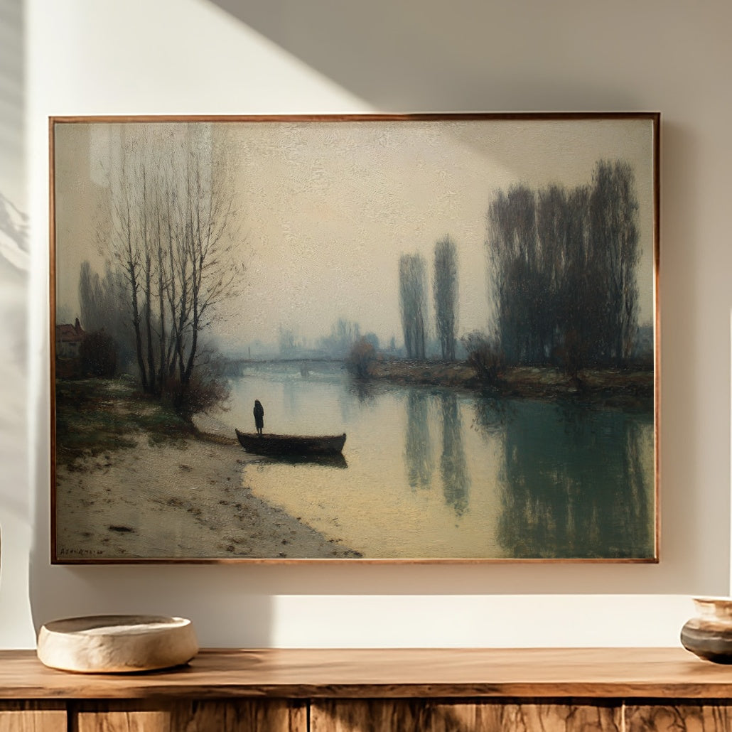 Solitary Shore In Misty Light