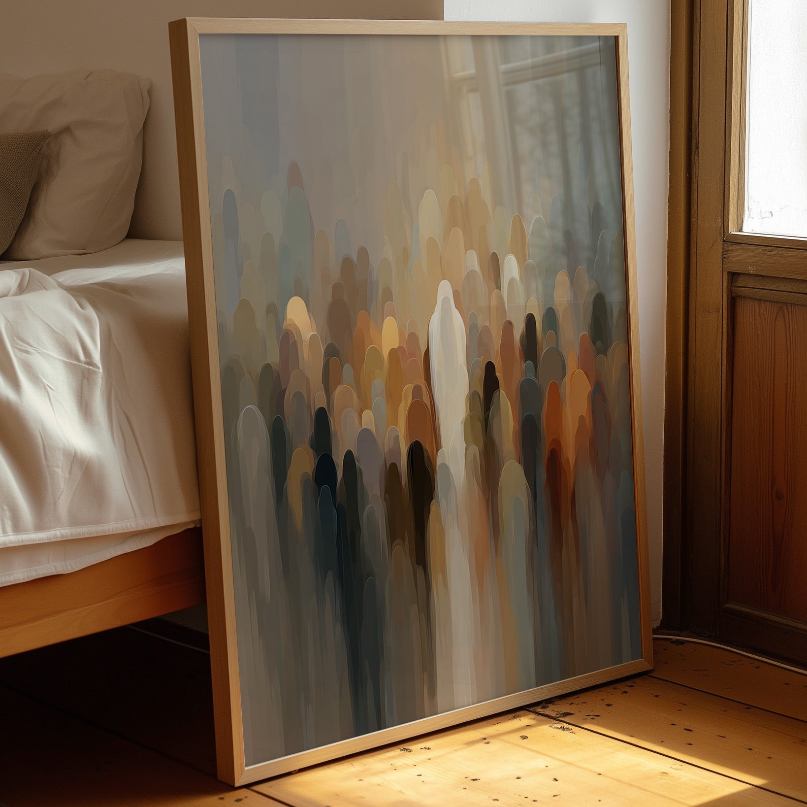 Figures Blurred By Morning Fog