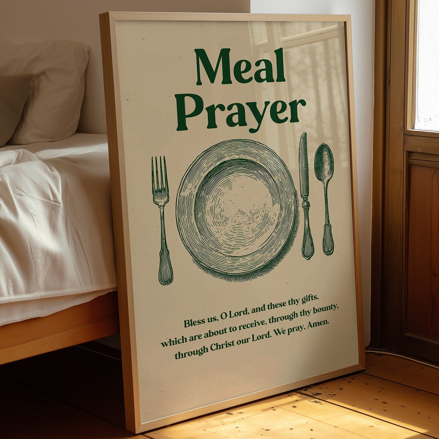 Grace Before Wooden Table Gatherings