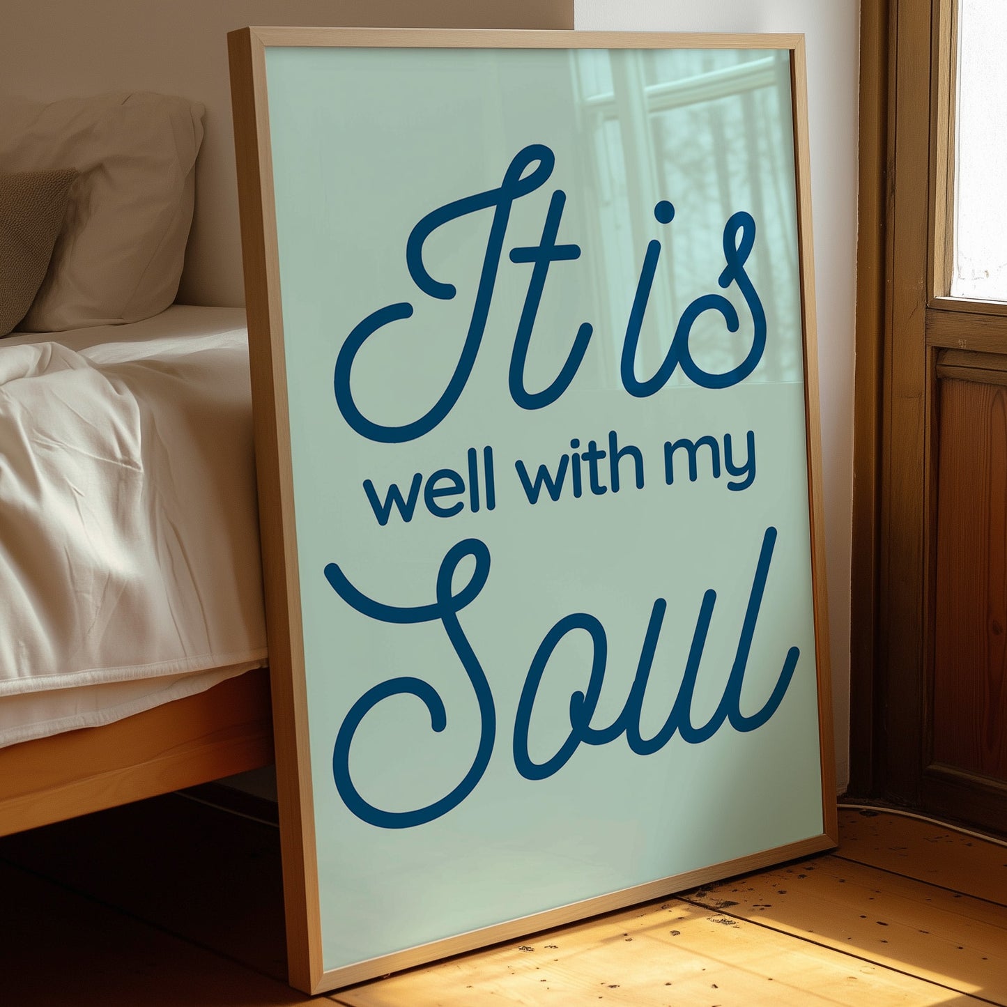 Serene Words On Mint Canvas