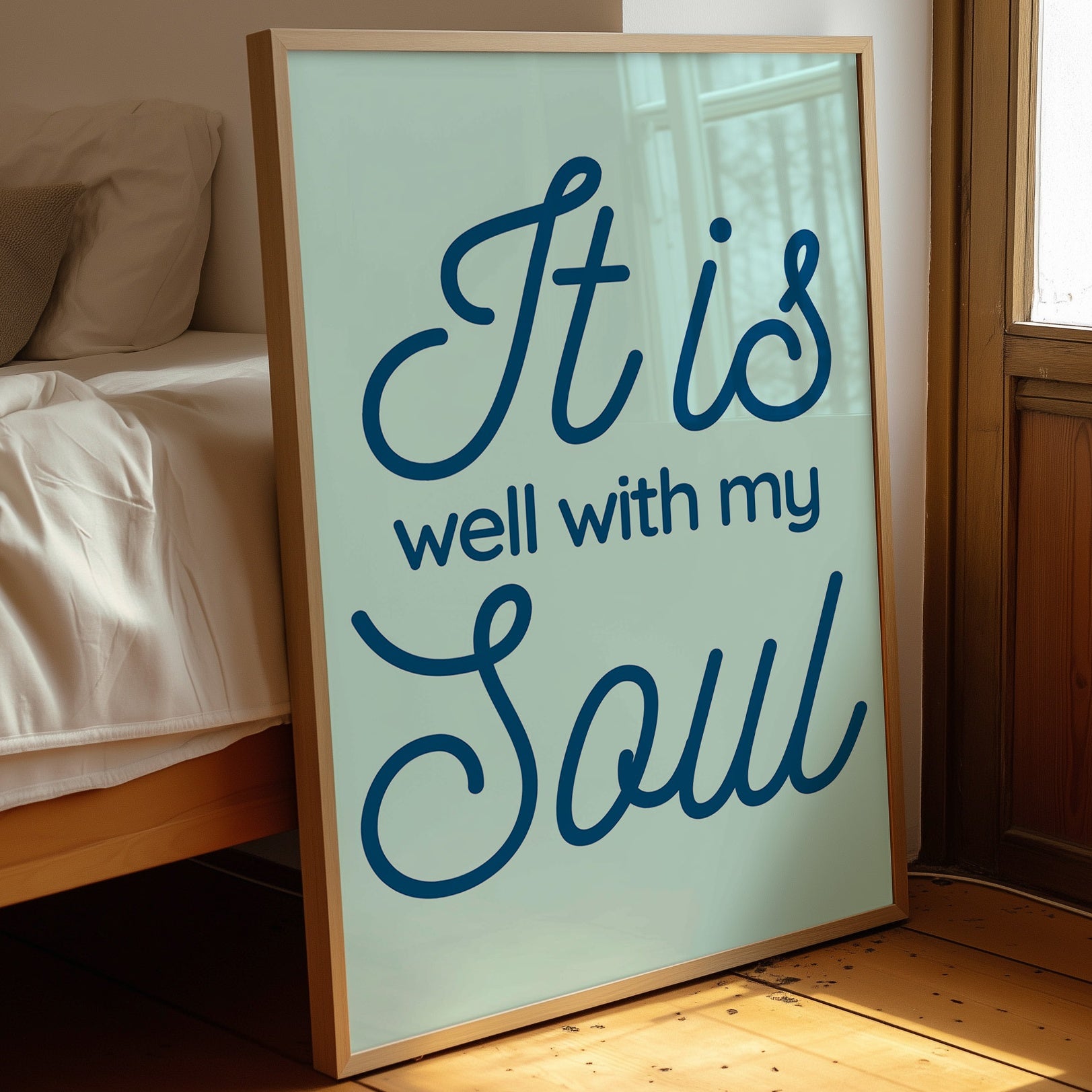 Serene Words On Mint Canvas