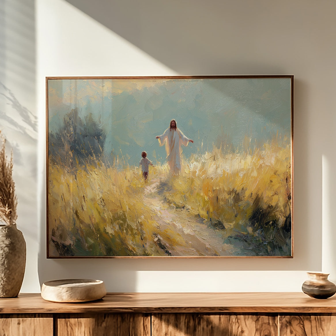 Wheat Field Encounter in Golden Light