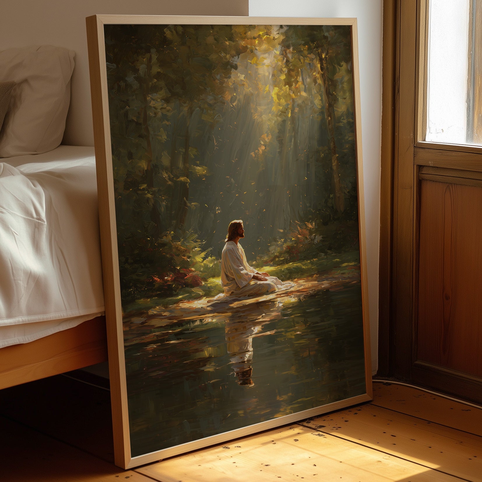 Divine Radiance Illuminates Forest Sanctuary