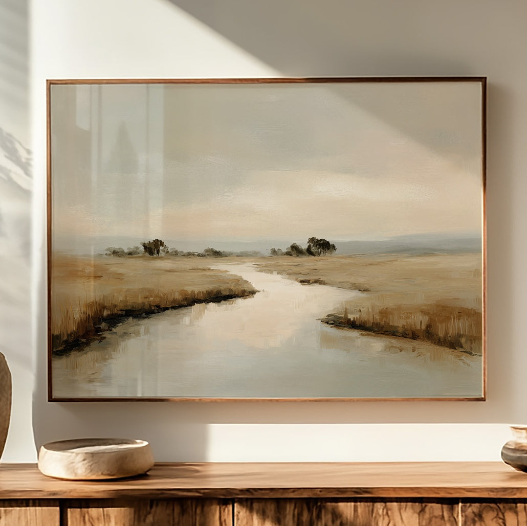 Whispered Reflections Across Ivory Marshlands