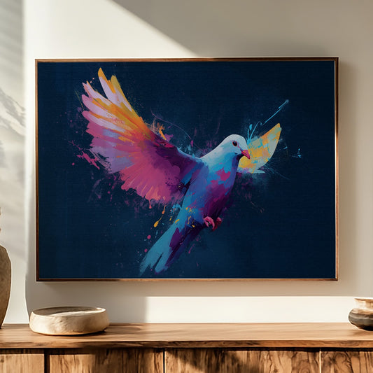 Prismatic Dove Carries Midnight Dreams