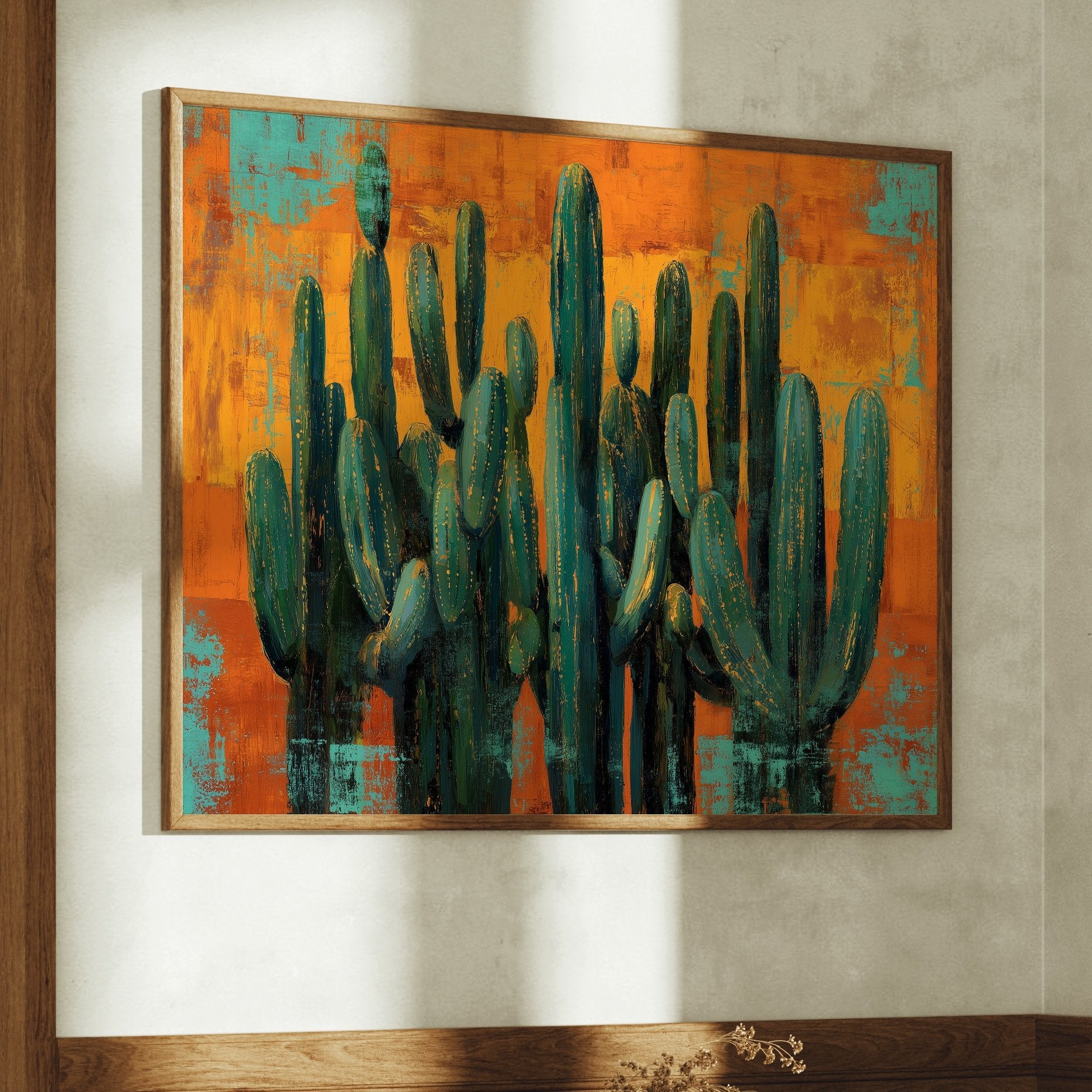 Saguaros Against Copper Sky