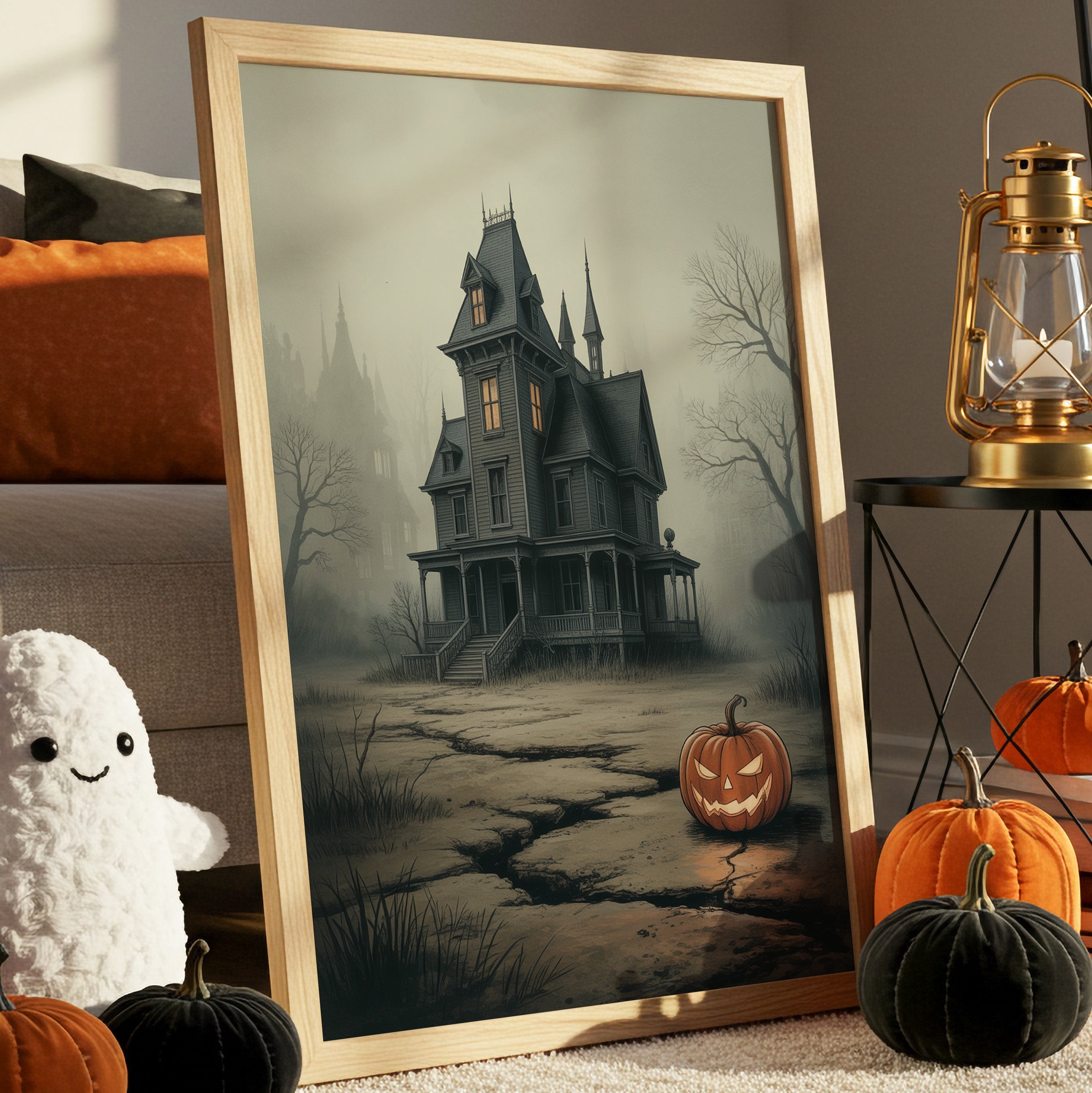 Lantern Watches Over Haunted Path