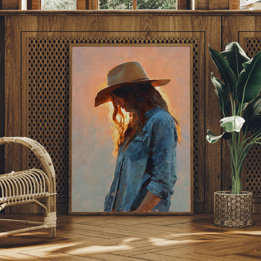 Sunset Glow On Denim Blue