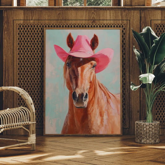 Pink Cowgirl Rides At Dawn