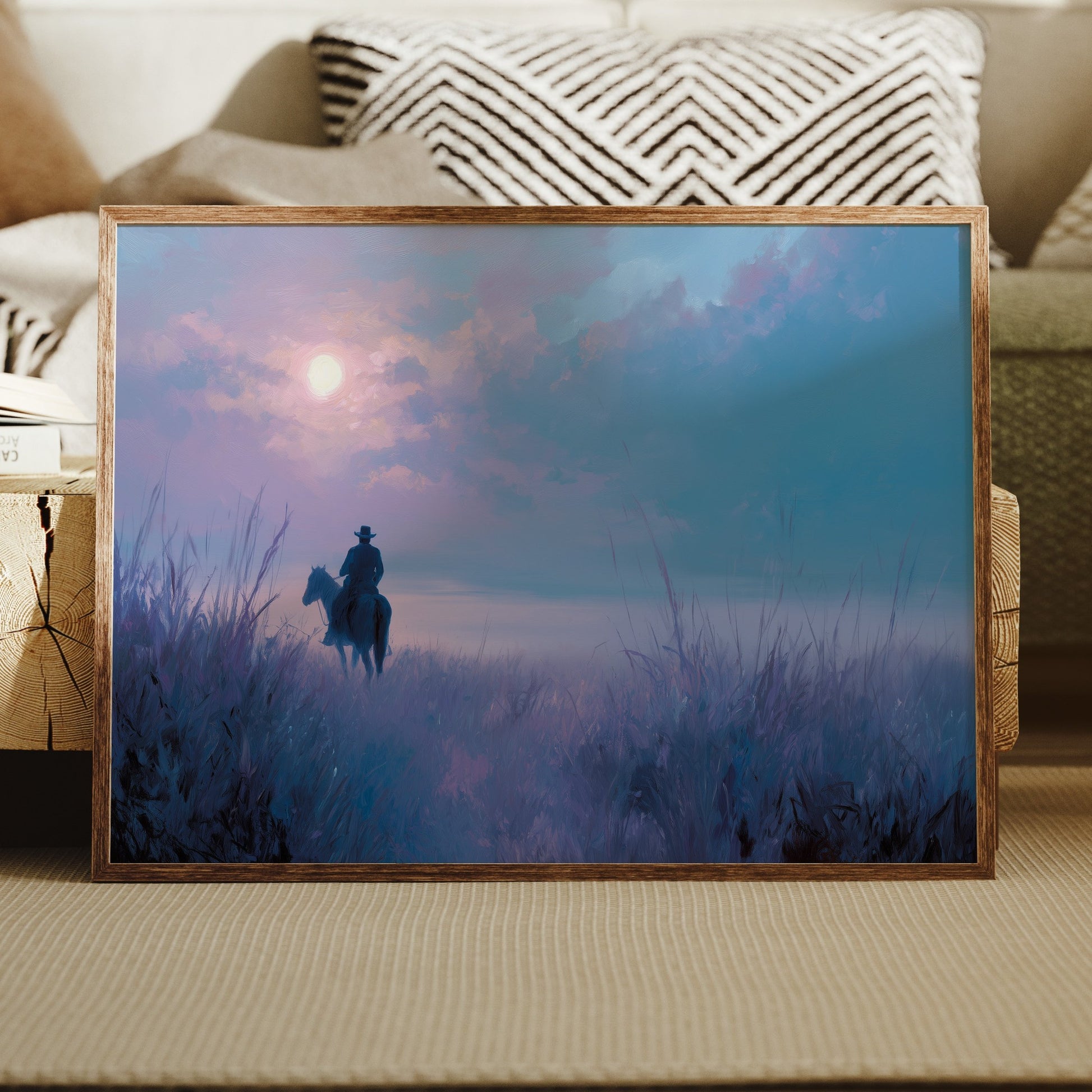 Twilight Rider Crosses Misty Waters