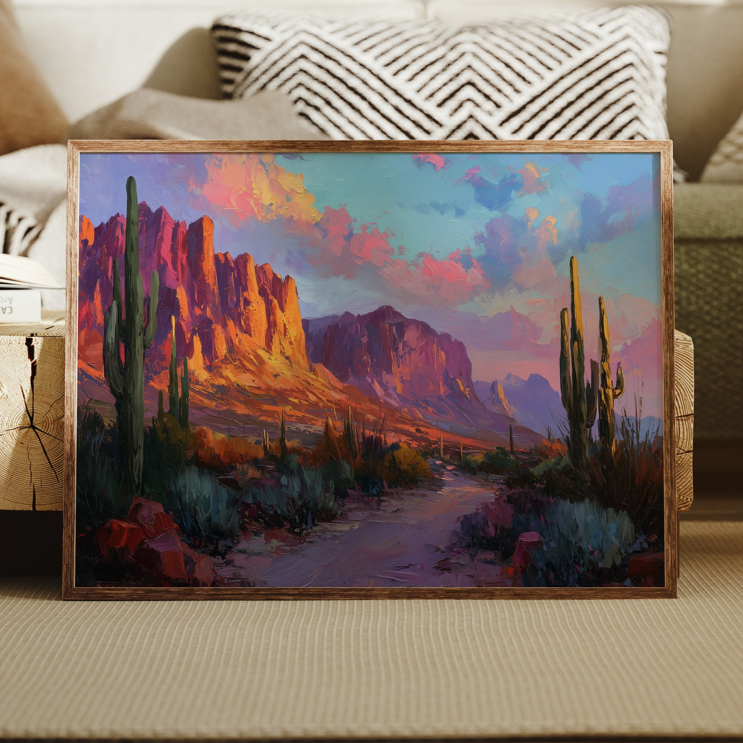 Desert Cliffs Catch Fire Above