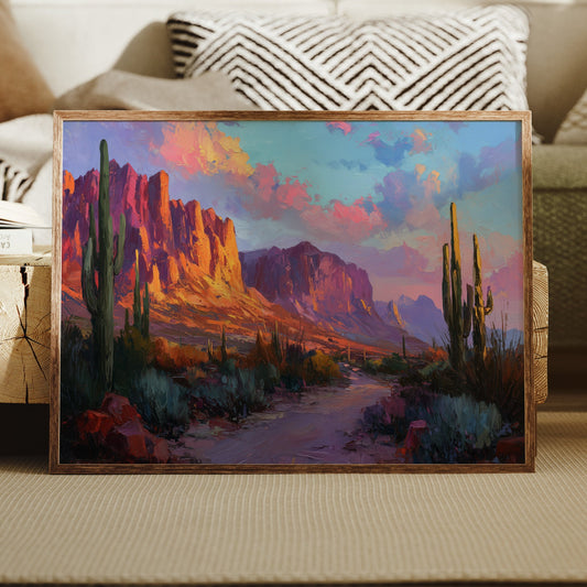 Desert Cliffs Catch Fire Above