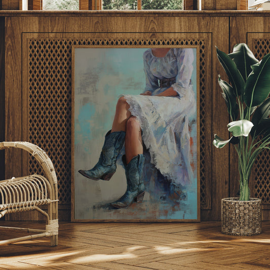 Turquoise Boots Under Lace Skirts