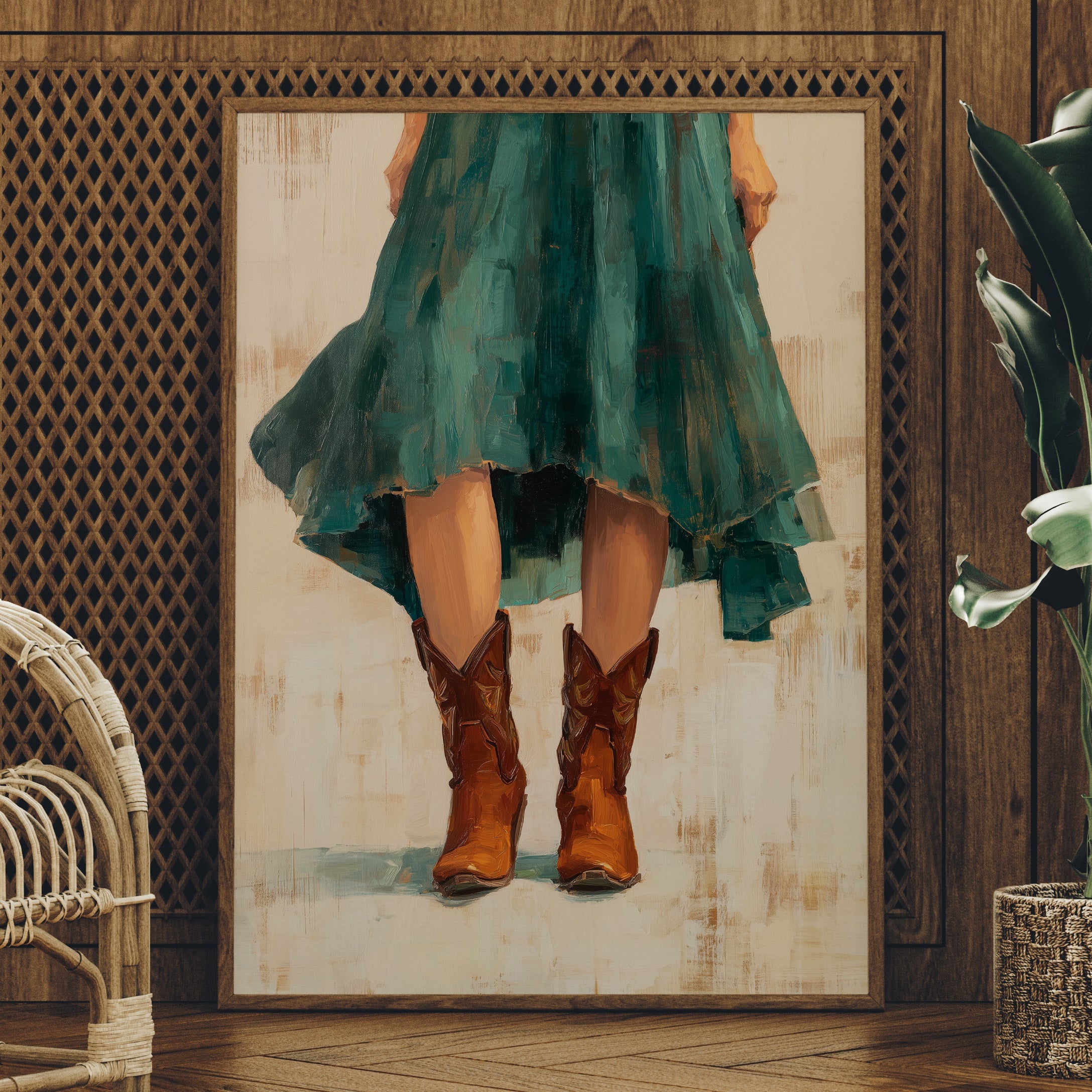 Emerald Twirl Meets Western Leather