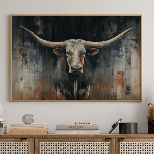 Majestic Horns Against Abstract Shadows
