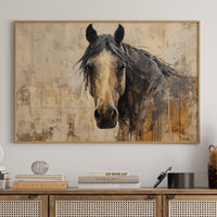 Noble Gaze Through Weathered Canvas