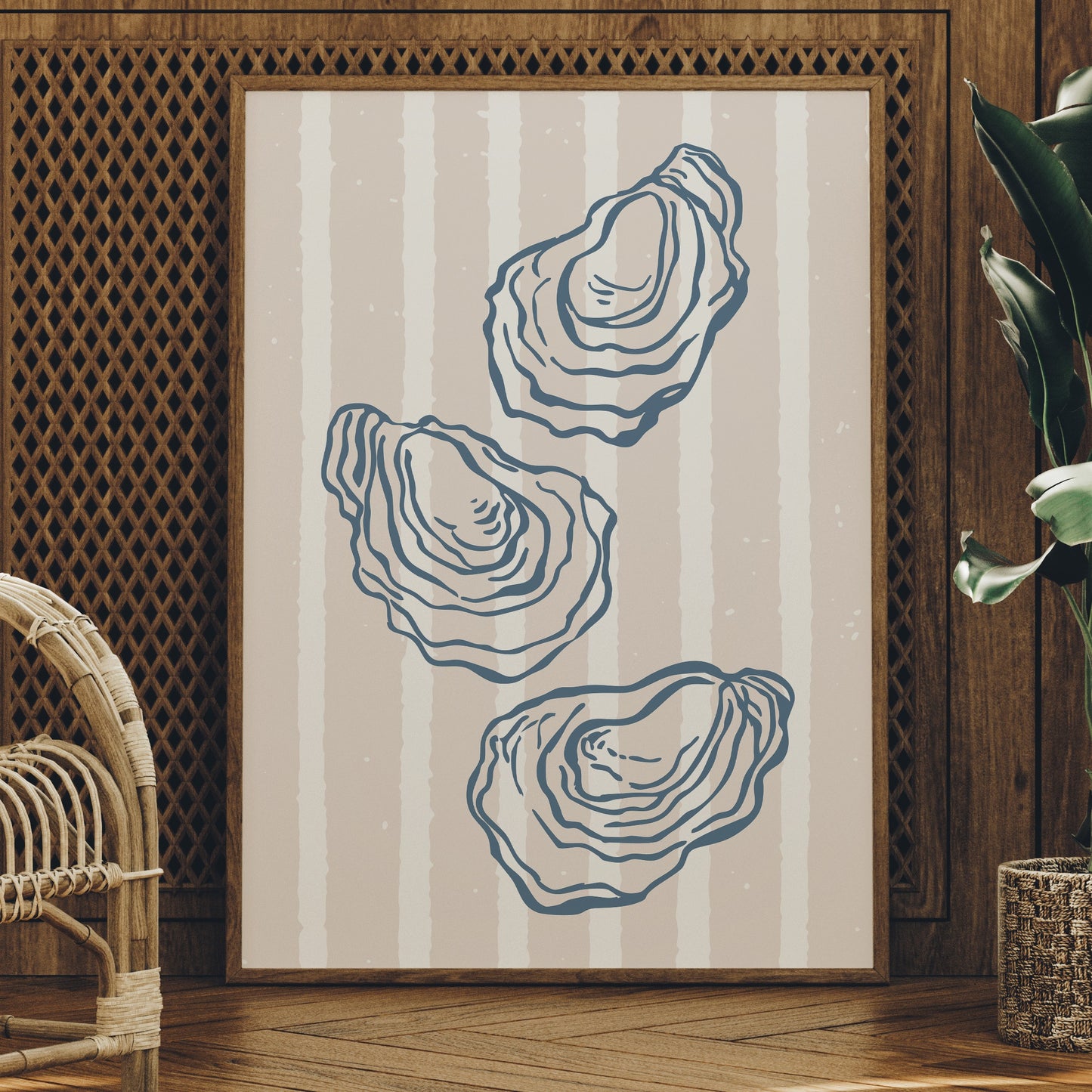Coastal Treasures On Blush Stripes