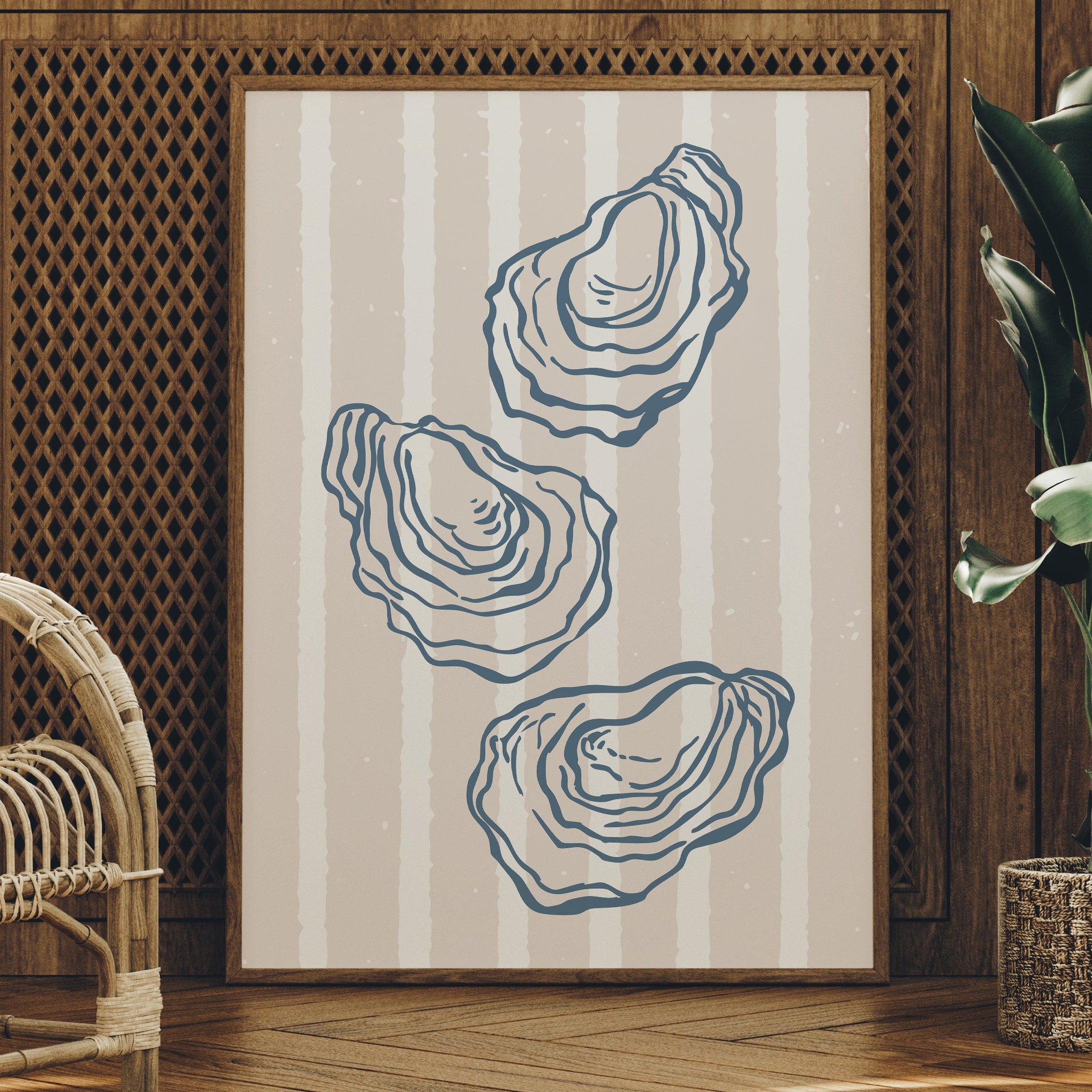 Coastal Treasures On Blush Stripes
