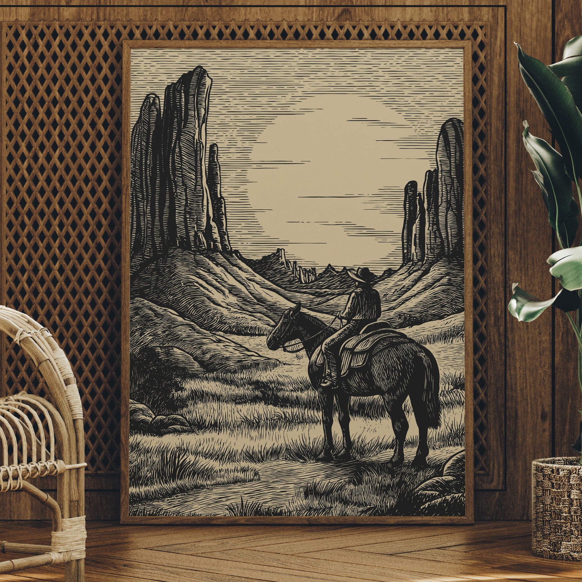 Lone Rider Faces Monument Dawn