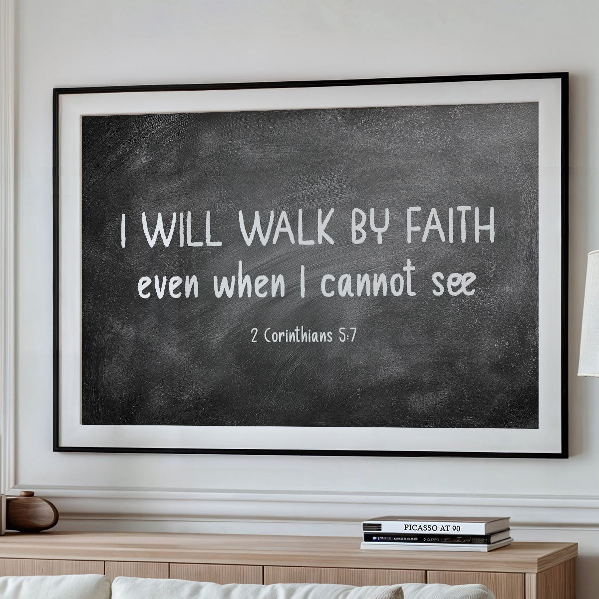 Chalk Words On Wooden Shelves