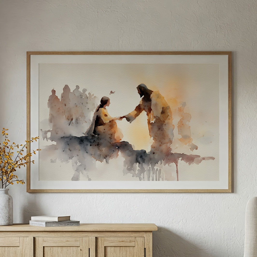 Hands Connect In Amber Light