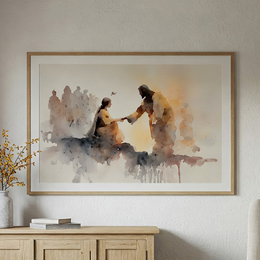 Hands Connect In Amber Light