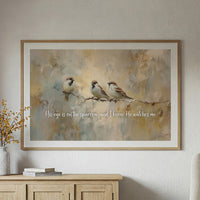 Sparrows Rest On Autumn Branch