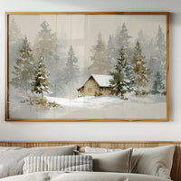 Cabin Nestled Among Frosted Pines