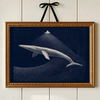 Tiny Vessel Above Ocean Giant