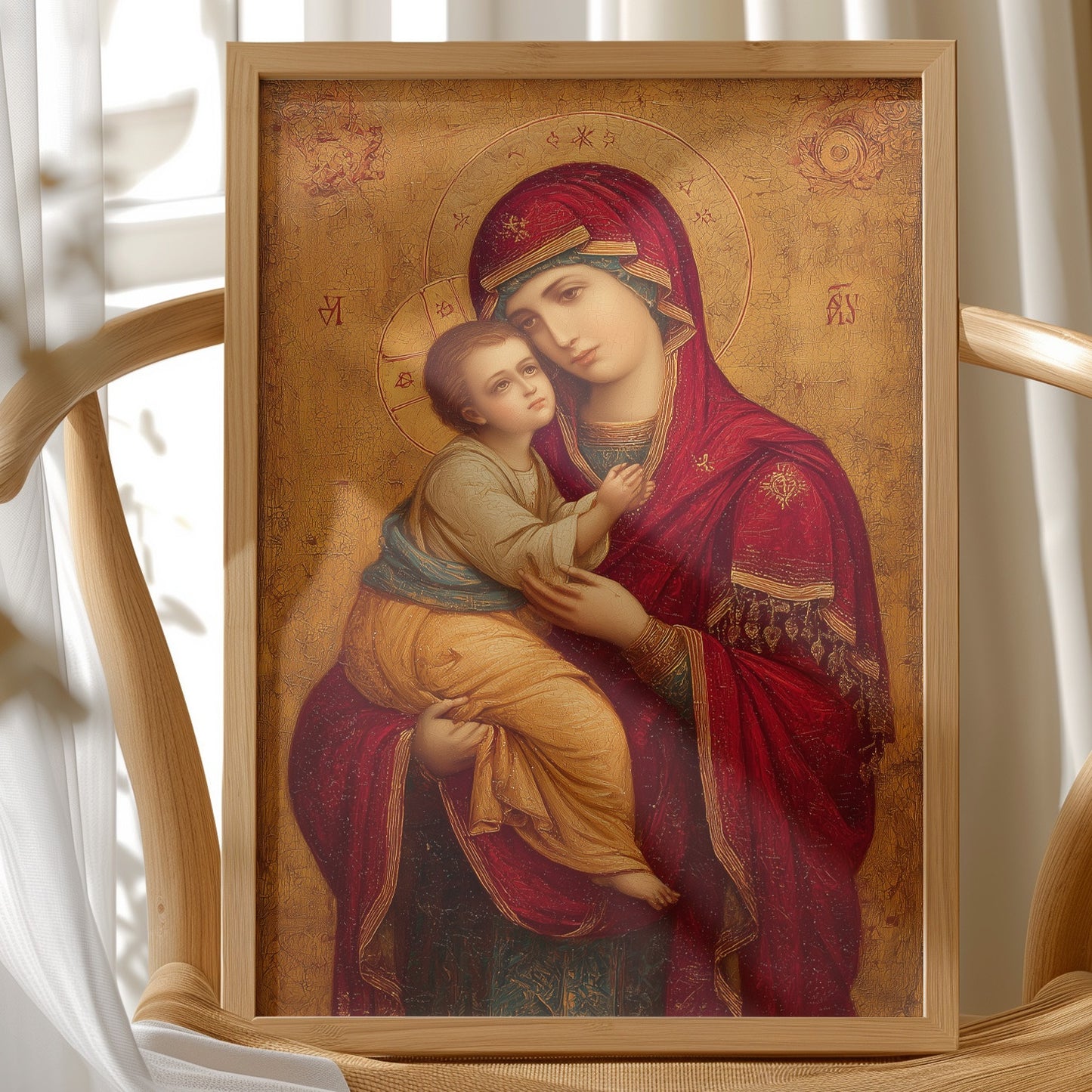 Sacred Crimson Against Golden Leaf