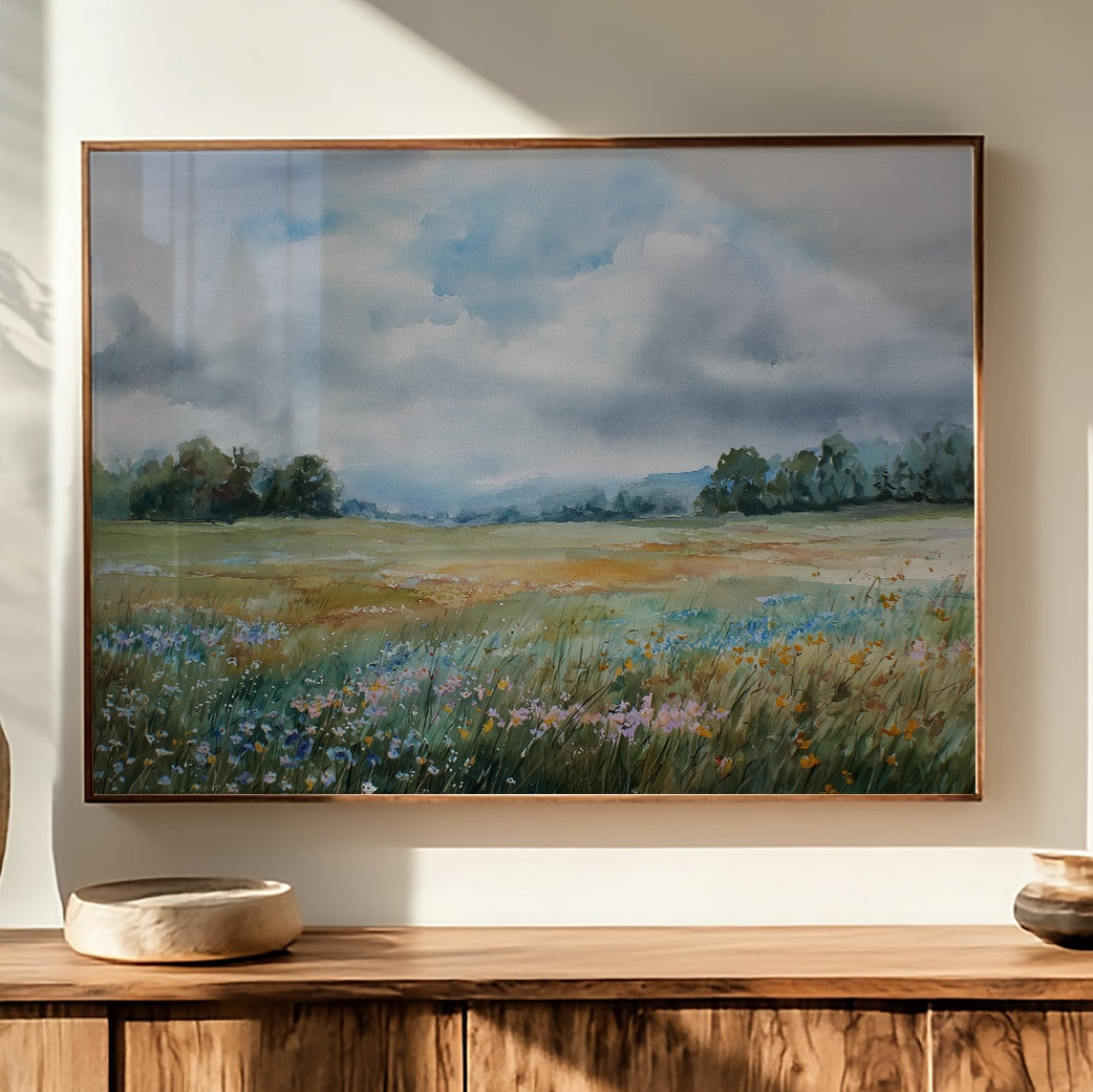 Wildflowers Between Sky And Field