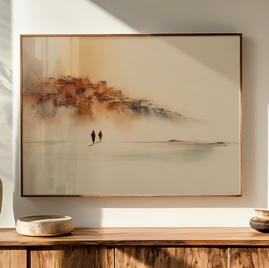 Travelers In Morning Mist