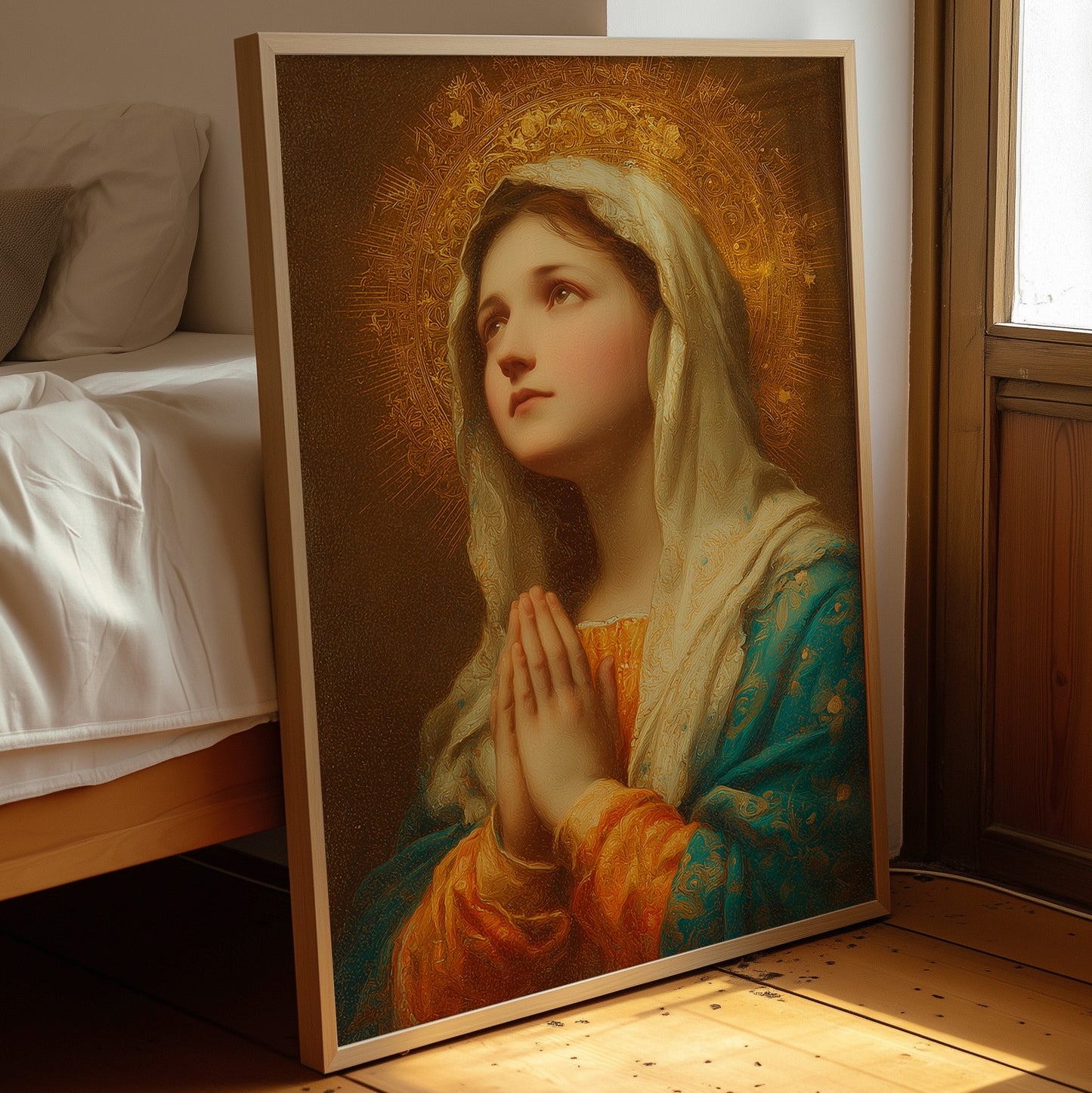 Radiant Prayer In Sunlit Sanctuary