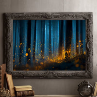 Fireflies Dance Through Midnight Forest
