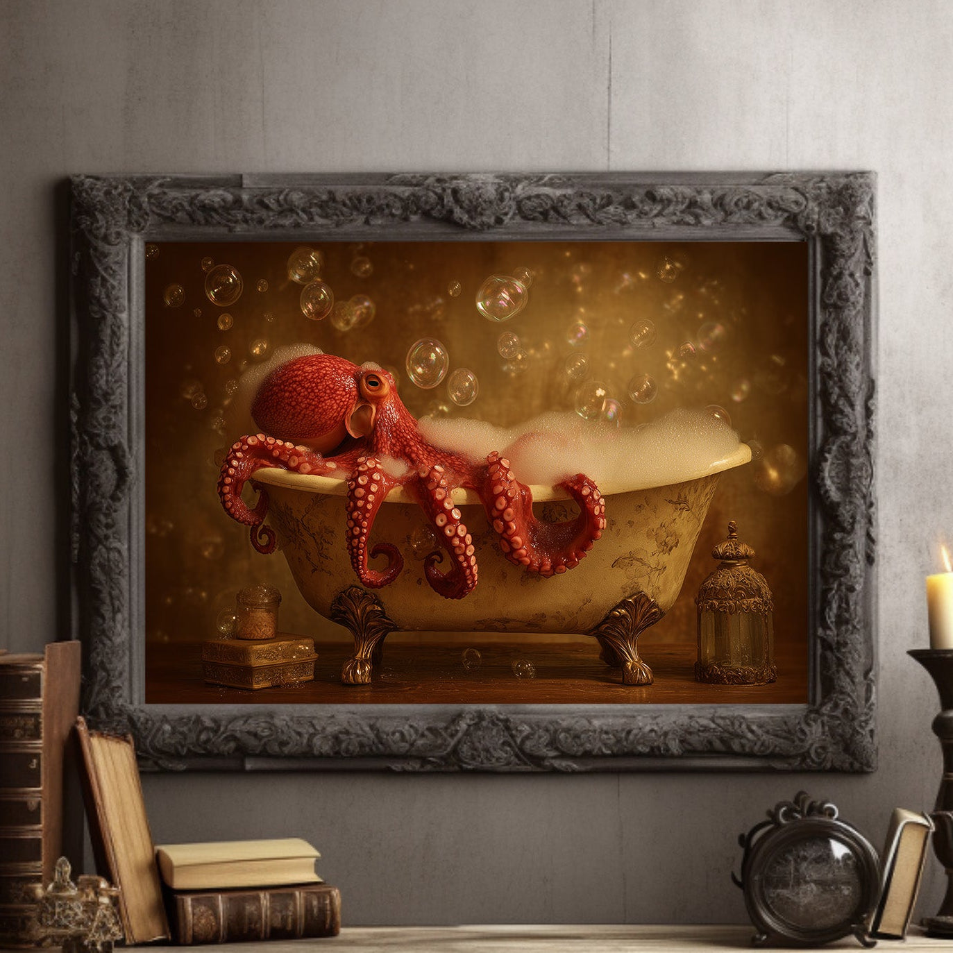 Octopus Takes A Vintage Bath