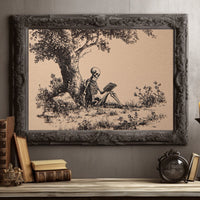 Eternal Reader Under Oak Boughs