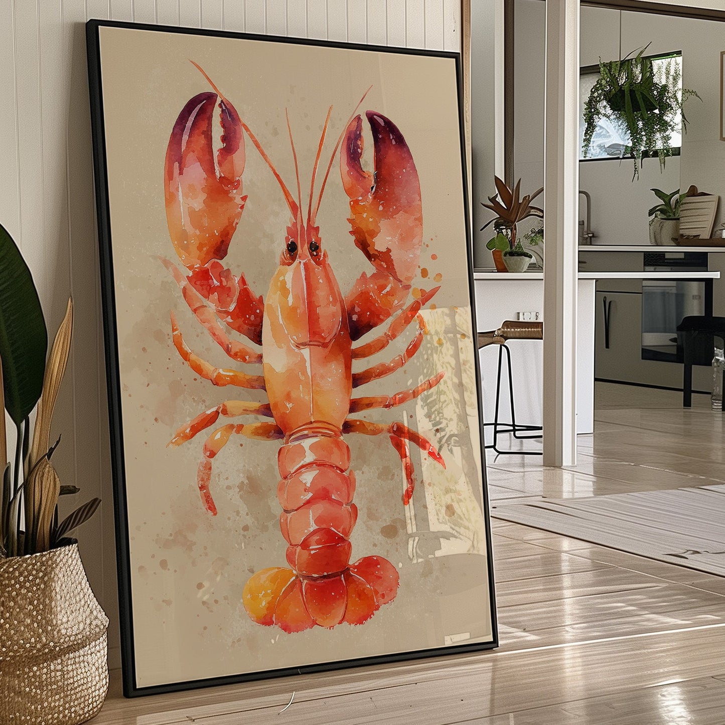 Crimson Tides: Watercolor Crustacean Study