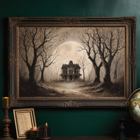 Forgotten Manor Among Barren Trees
