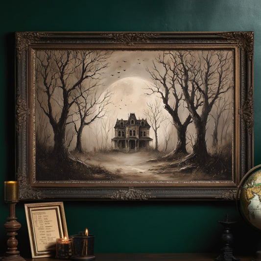 Forgotten Manor Among Barren Trees