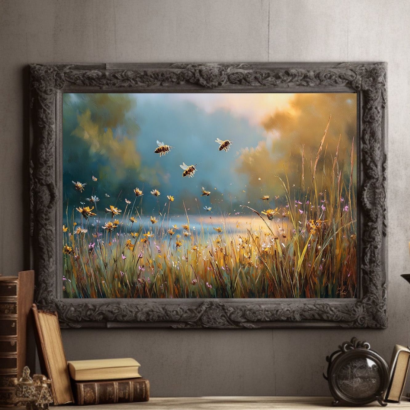 Bees Dance Through Meadow Light