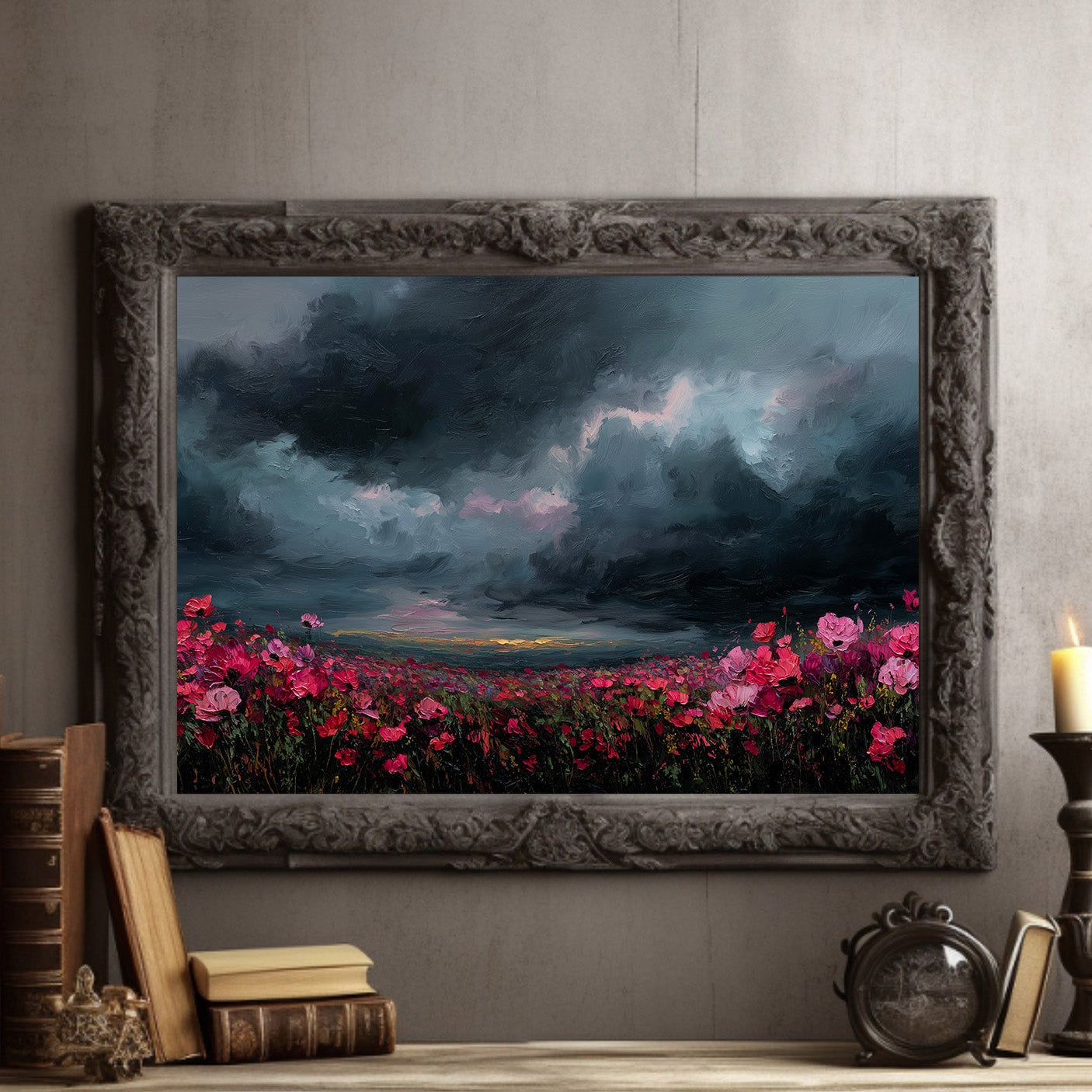 Storm Blooms Against Darkened Sky