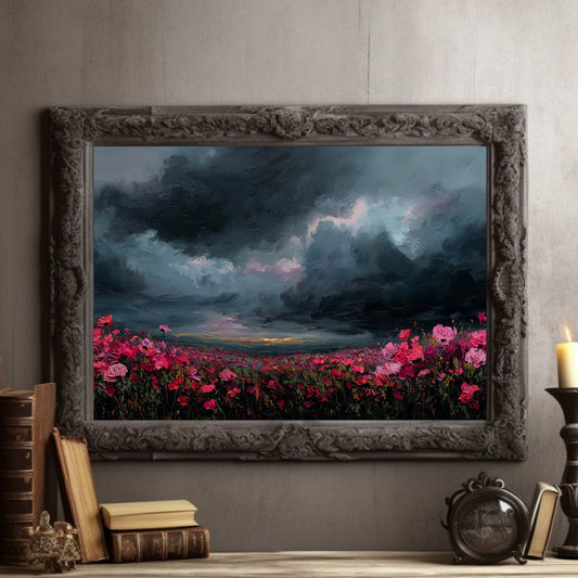 Storm Blooms Against Darkened Sky