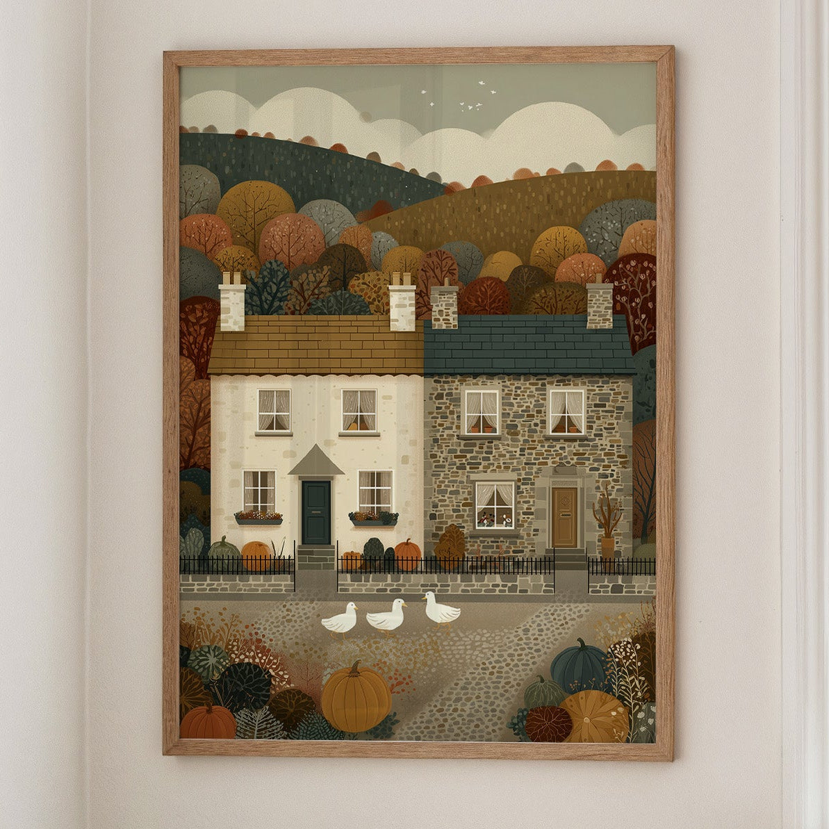 Autumn Cottages in the Rolling Hills